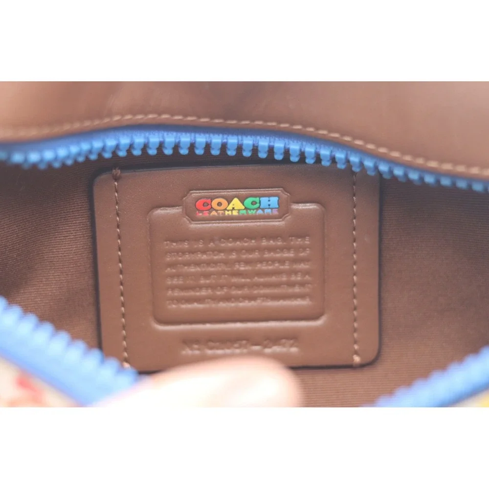 Coach Pride Rainbow Signature C Belt Bag Brown Leather Fanny Pack Crossbody - Picture 9 of 10